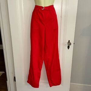 Vintage 70s Take 1 Red Polyester/Cotton Pull on Pants with‎ Front Pockets